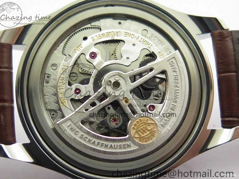 MIROTIME 0201 Original Portuguese IW358304 ZF 1:1 Best Edition SS White Dial RG Markers on Leather Strap A 7077